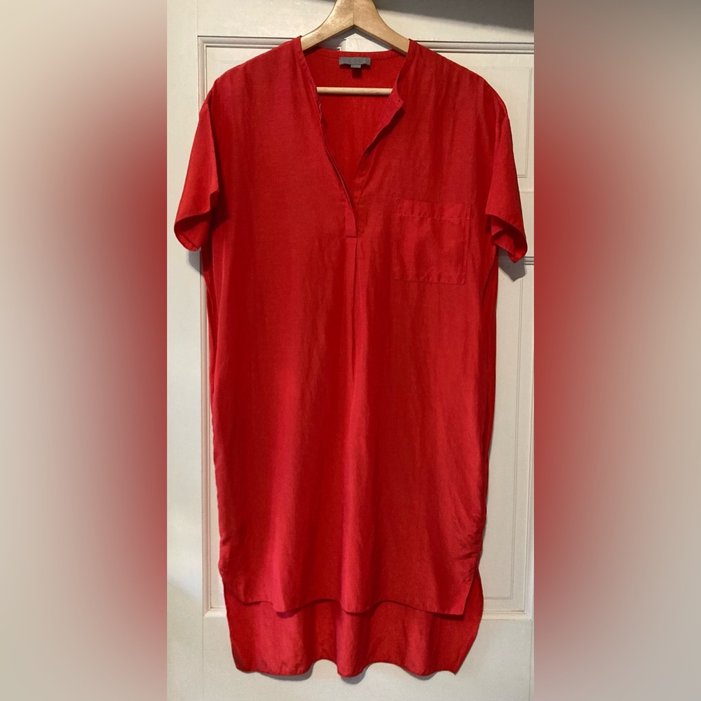 COS Coral Cotton Silk Blend Mini Dress Tunic XS